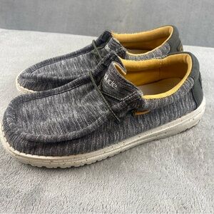 Hey Dude Wally Taupe Slip On Loafers Elastic Lace  Women 6
